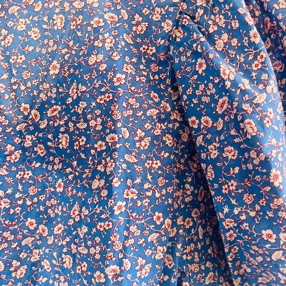 Madewell Blue Floral Puff Sleeve Top - Picture 7 of 11